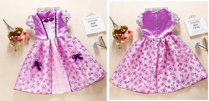 Children Princess Costume Party Fancy Flower Vestido New 2024 Christmas Birthday Carnival Dress Up Rapunzel Belle Disguise Frock