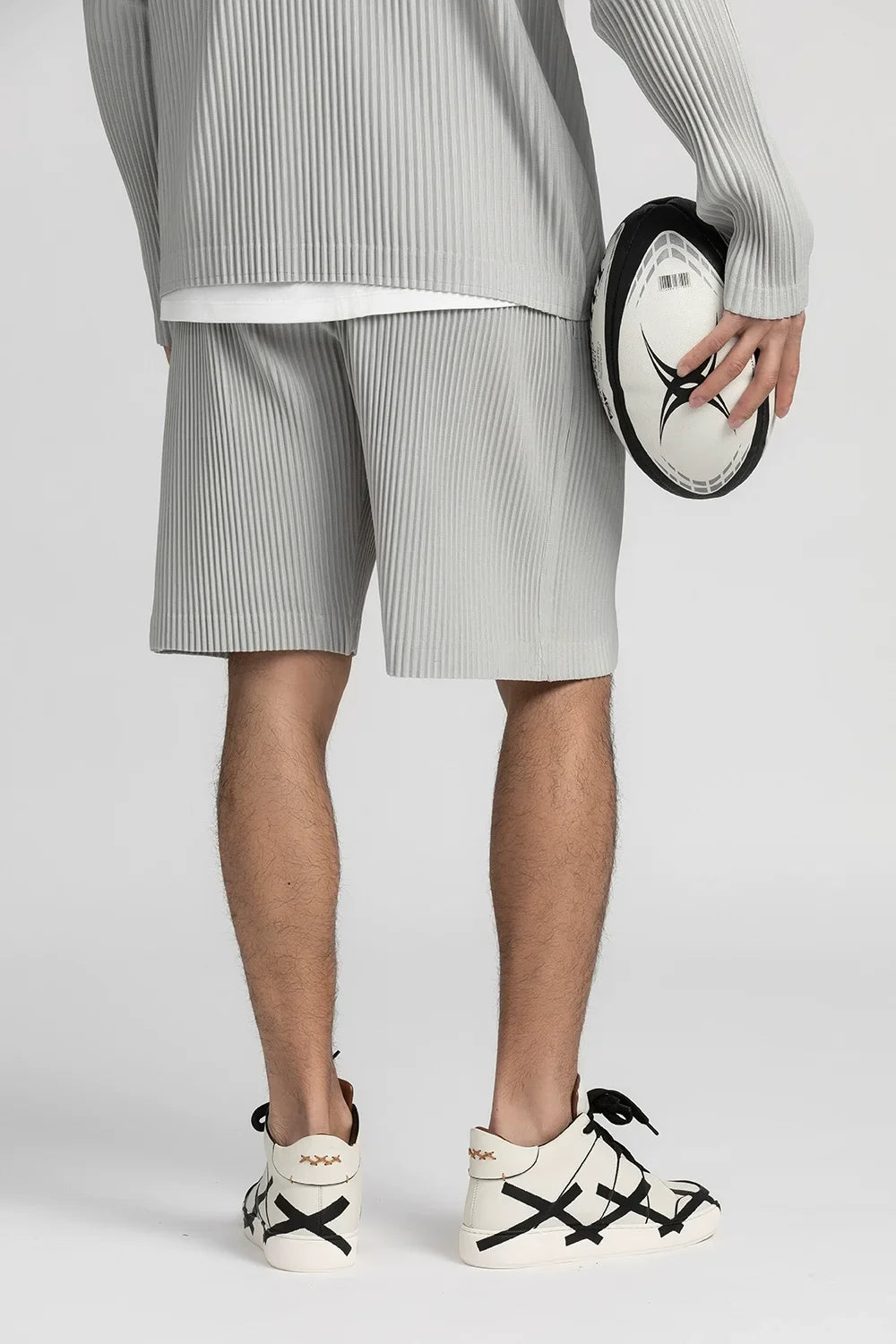 Pleated Shorts For Men Five-point Pants Baggy Casual Sports Shorts Japanese Pleated pants