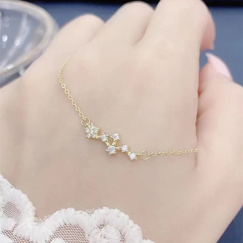 S925 Sterling Silver XINGX necklace Women's Design Fine Five-Pointed Star Plated 14k golden clavicle chain