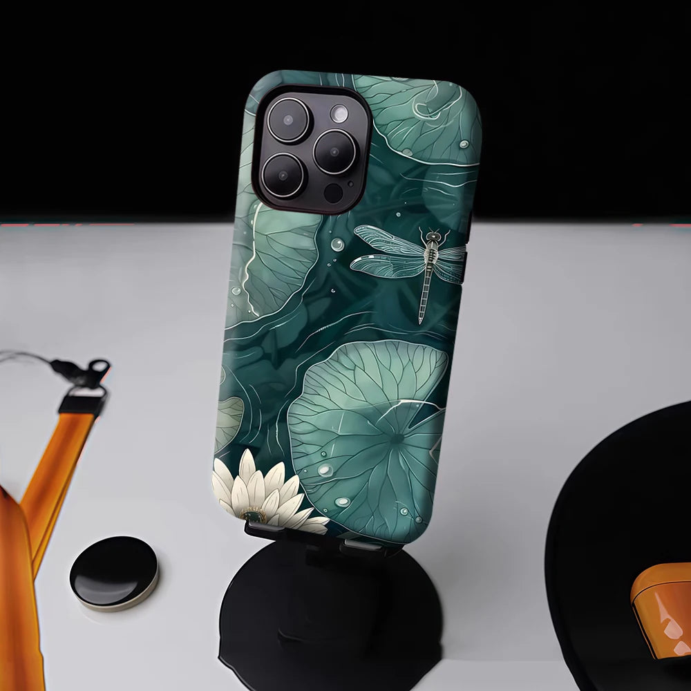 Lotus & Dragonfly Pond for Magnetic Phone Case for IPhone 17 16 15 14 13 Pro Max Plus Single Double-layer Tough Case