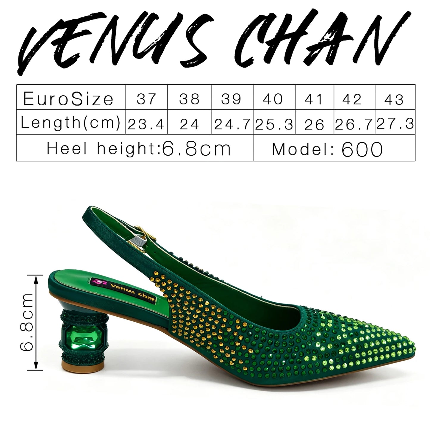 Emerald Green Rhinestone Heels & Bag Set Crystal Slingback Pumps with Matching Handbag for Wedding Party
