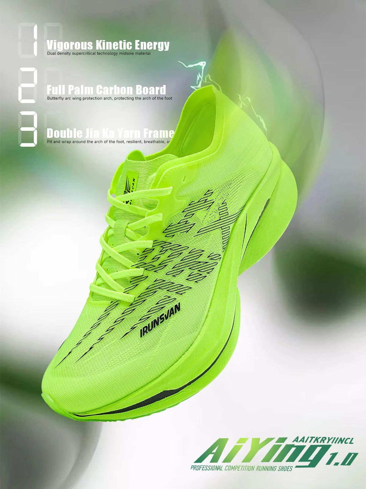 Carbon Plate Sports Shoes Marathon Professional Running Shoes Shock Absorbent Breathable Jogging Shoes Unisex 095