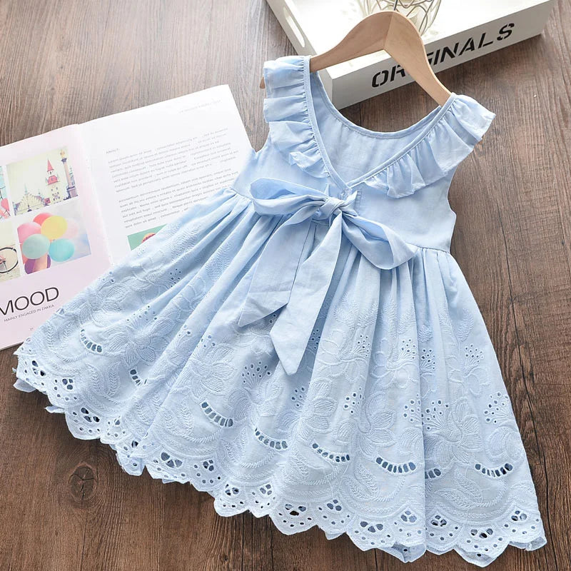 Bear Leader Girls Elegant Dresses 2025 New Summer Kids Party Costumes Girl Floral Princess Outfits Children Vestidos Clothing