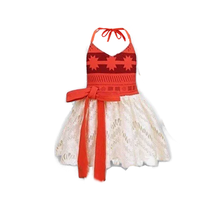 2026 Baby Girls Moana Halter Dress Role Playing Princess Dress Summer Clothing Hawaii Toddler Vaiana Cute Mini Sundress 1-6Y