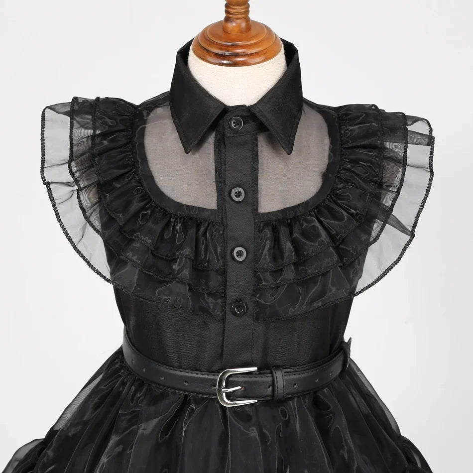 Black Princess Costume Girls Kids Black Gothic Dress