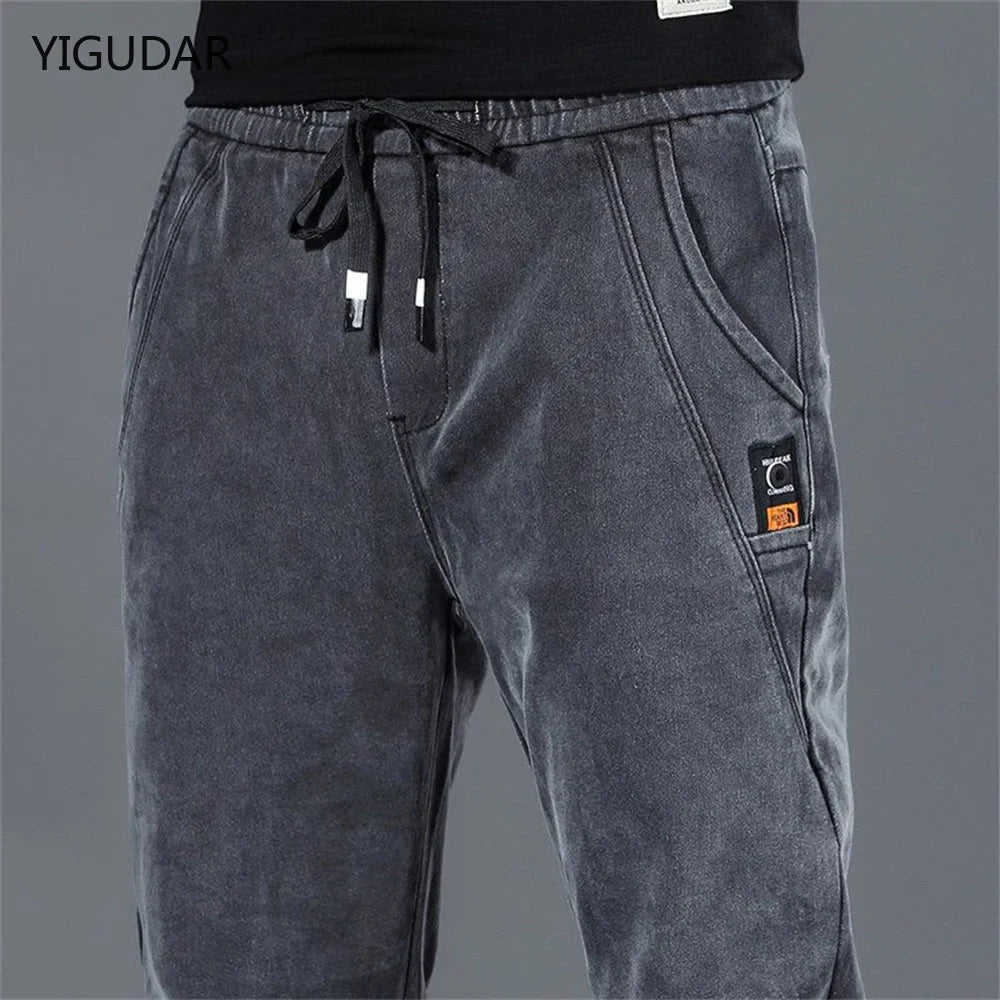 New Man Pants Hip Hop Harem Jeans Men Trousers Loose Joggers Denim Casual Sweatpants Korea Trousers Streetwear Men Clothing
