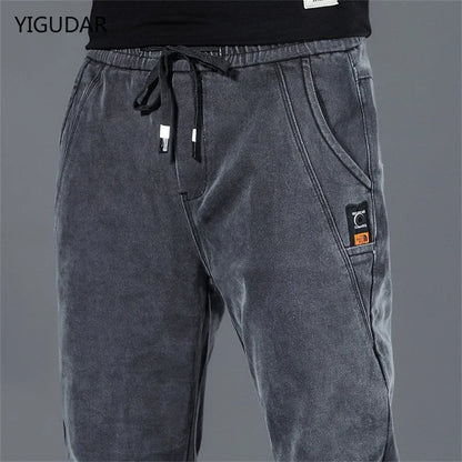 New Man Pants Hip Hop Harem Jeans Men Trousers Loose Joggers Denim Casual Sweatpants Korea Trousers Streetwear Men Clothing