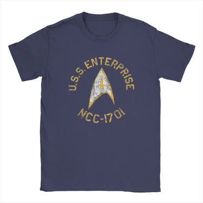 Men Stars Treks Collegiate T Shirt movie tv Series Pure Cotton Clothing Casual Short Sleeve Crewneck Tees New Arrival T-Shirt