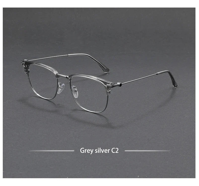 Fashion Vintage Teal Pure Titanium Eyeglasses Men and Women Computer Blue Blocking Myopia Customizable Prescription D8060