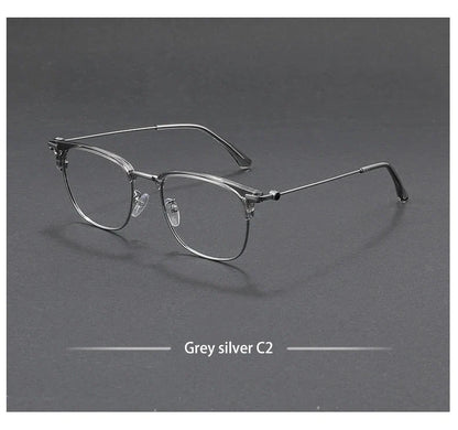 Fashion Vintage Teal Pure Titanium Eyeglasses Men and Women Computer Blue Blocking Myopia Customizable Prescription D8060