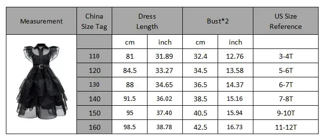 Black Princess Costume Girls Kids Black Gothic Dress