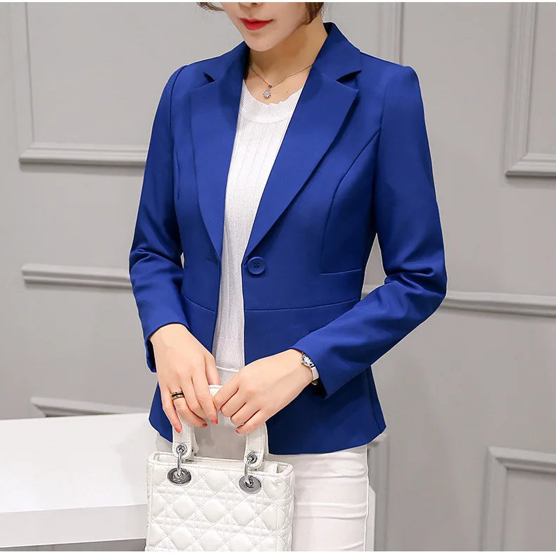 New Women Blazer Jackets Long Sleeve Blazers Pockets Jackets Coat Slim Office Lady Jacket Female Tops Suit Blazer Femme Jackets