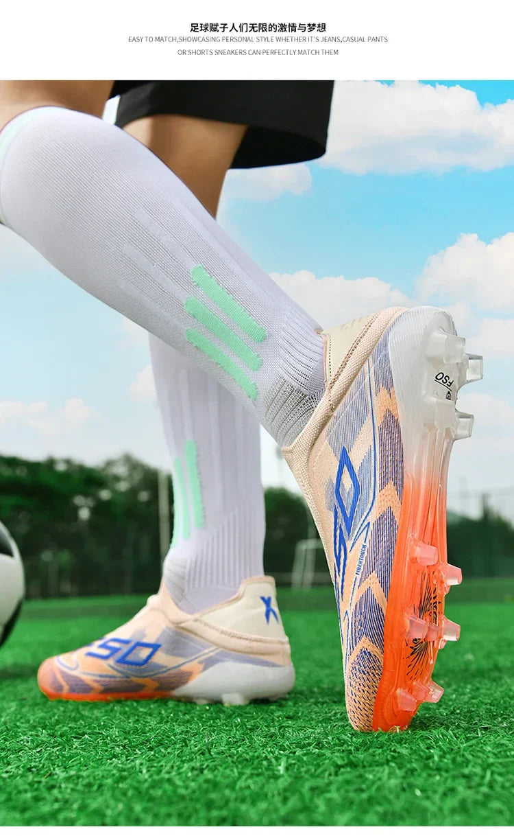 Men Soccer Shoes Cleats FG/TF Professional Original Women Football Boots Society Grass Indoor Training Unisex Non Slip Sneakers