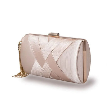 Silky Satin Tassel Banquet Bag, Women Elegant Chain Evening Clutch, Cheongsam Fashion Handbag