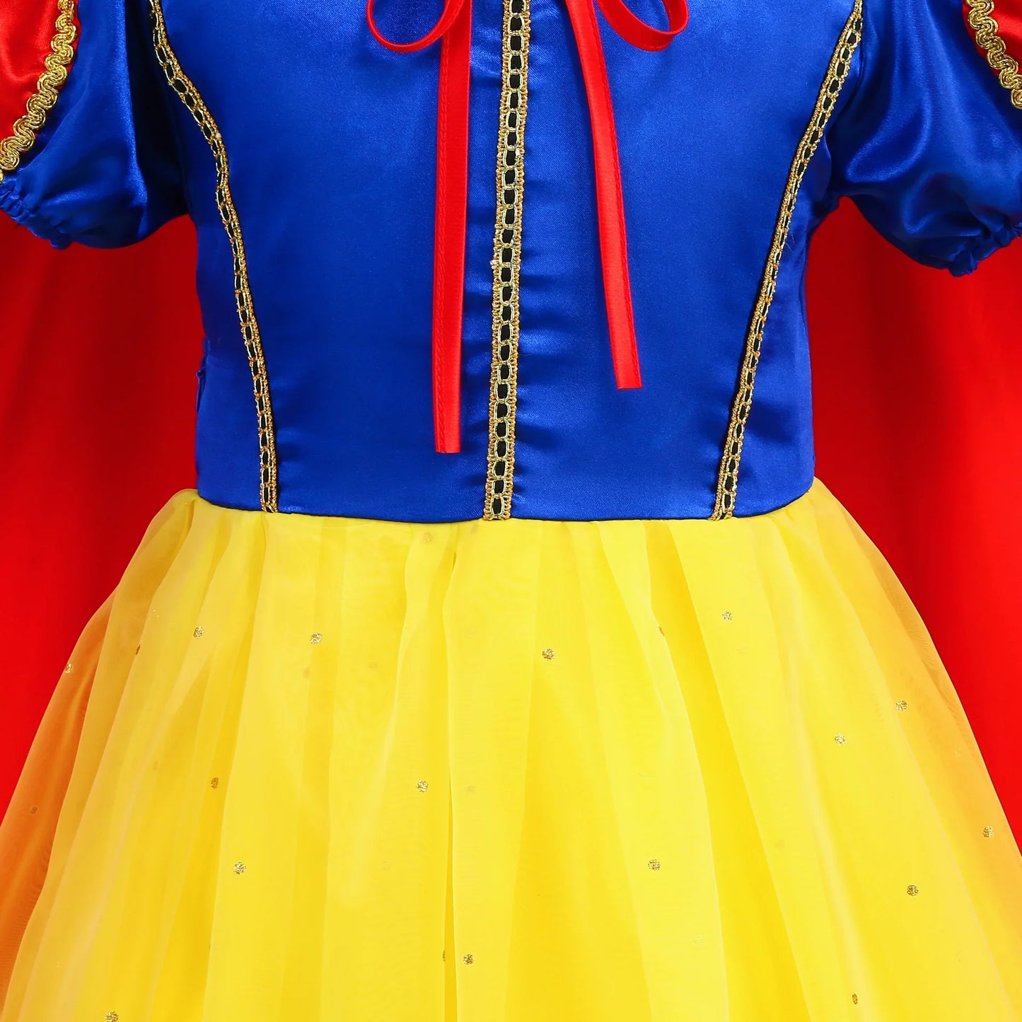 Summer Deluxe Princess Snow White Gown with Cape Girls Fairy Kids Cosplay Costume Toddler Carnival Apparel Halloween Dress up