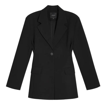 Fashionable Slim Fit Black Blazer for Women 2025 Spring and Autumn New Arrival Solid Color Slimming Casual Long Sleeve Blazers