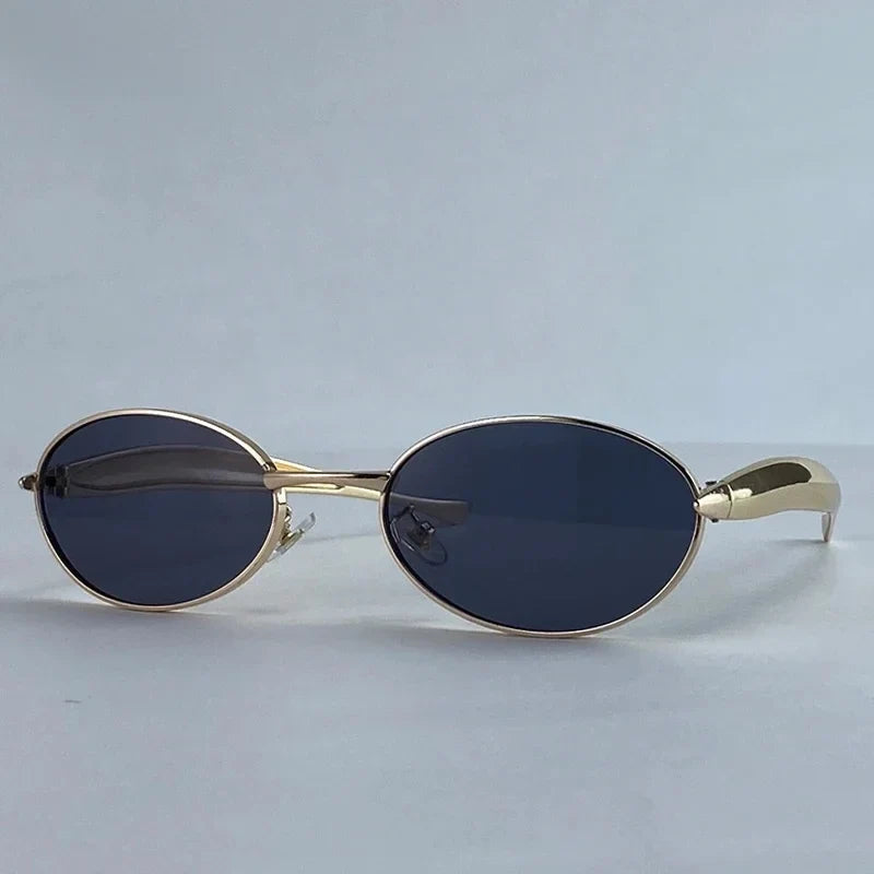 Sexy Small Oval Punk Sunglasses Women 2026 Luxury Vintage Steampunk Metal Frame Sun Glasses For Ladies Trendy Traveling Shades