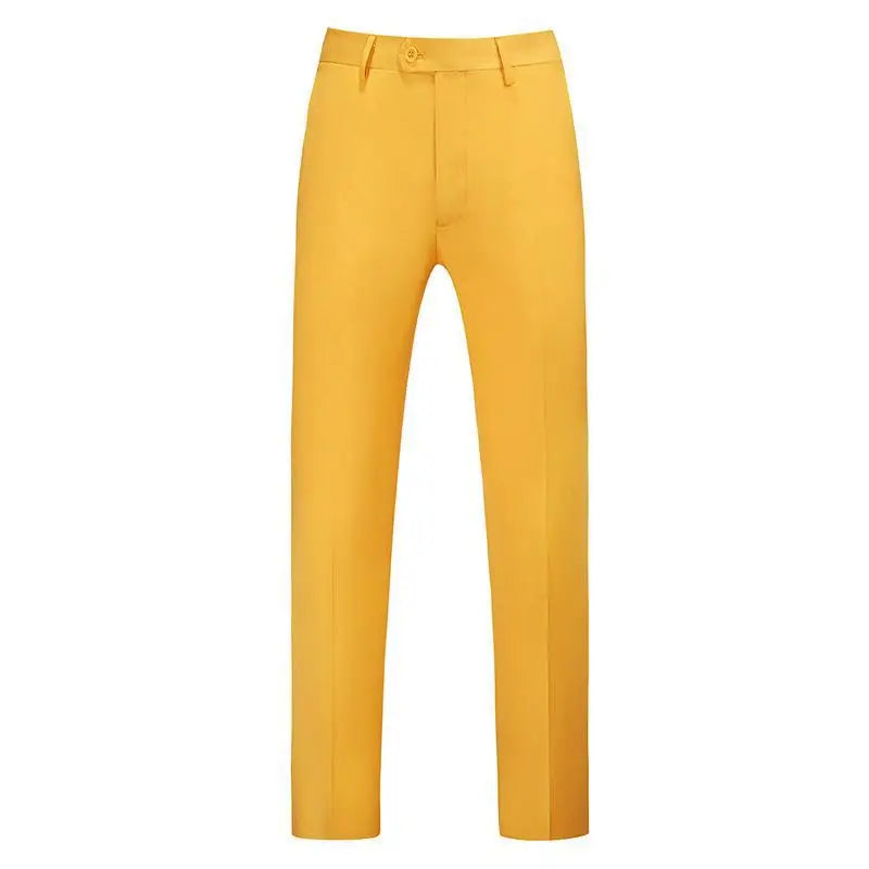 19 Colors High Quality Men's Solid Color Slim Fit Suit Pants Fashion Formal Business Social Groom Wedding High End Trousers