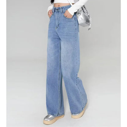 Summer Men Baggy Jeans Unisex Vintage American Style Straight Wide Leg Denim Pants Fashion Brand Hot Sale Casual Trousers