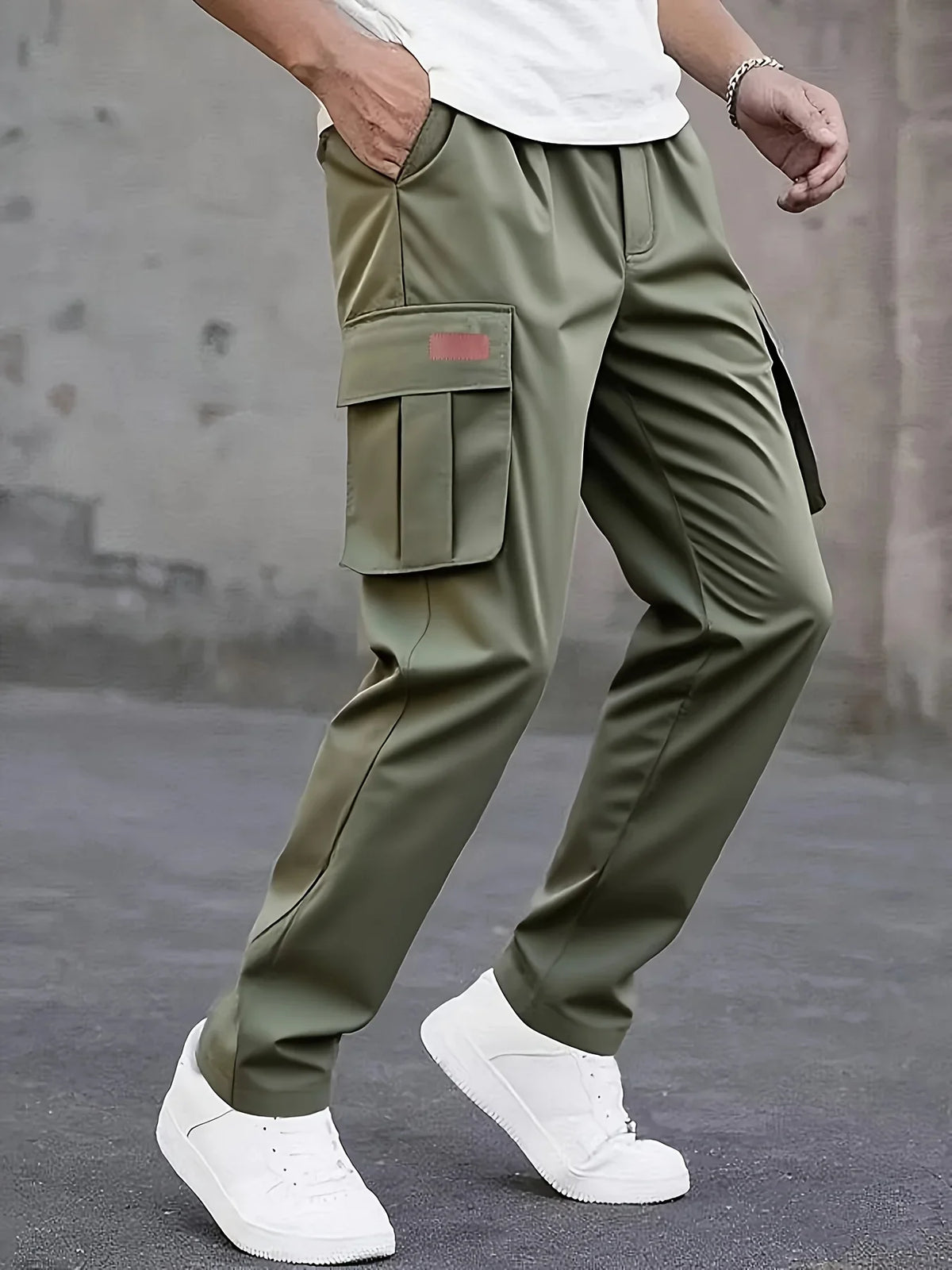 Men's casual work pants, sporty jogger pants, hiking pants, multi-pocket tactical pants, and leisure pants