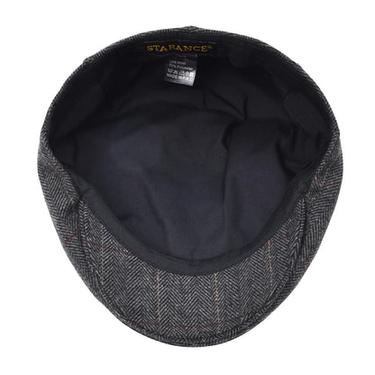 Men's Herringbone Flat Ivy Newsboy Hat Wool Blend Gatsby Cabbie Cap