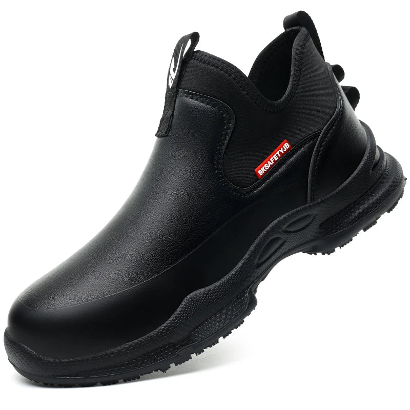 anti-skid kitchen work shoes non slip work waterproof boots lightweight Safety shoes for men chef work shoes leather sneakers