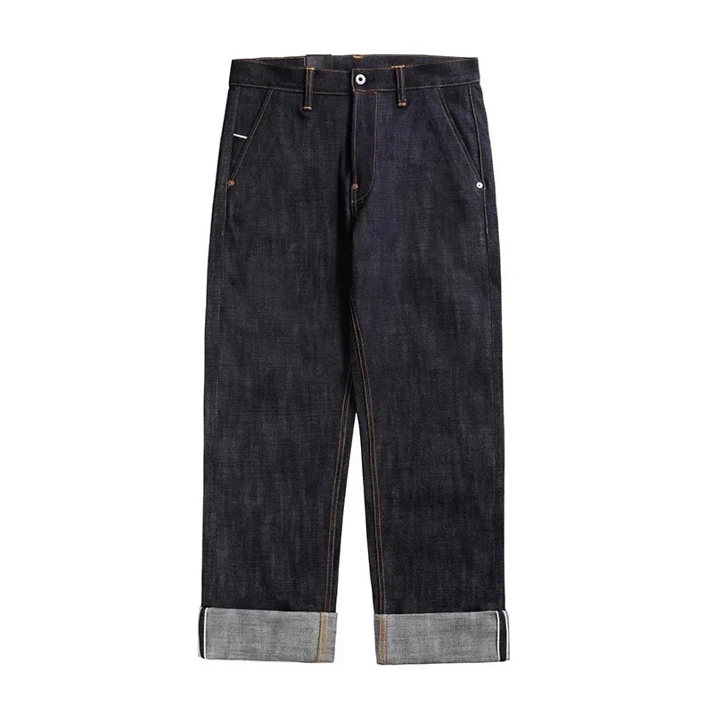 Denim Jeans Loose Straight Fit Heavyweight Raw Denim Pants