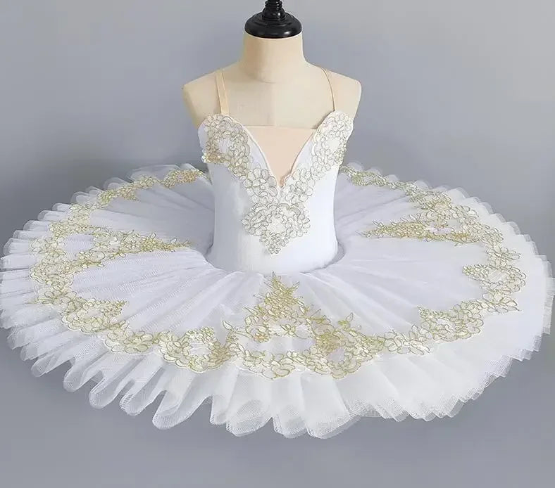 Professional Ballet Girl Blue Pink Pancake Princess Ballet Party Dress Ballet Dance Costume