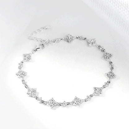 Full Diamond Moissanite Bracelets for Women Sparkling Girls Luxury Chains 100% 925 Sterling Silver Jewelry Plated 14K