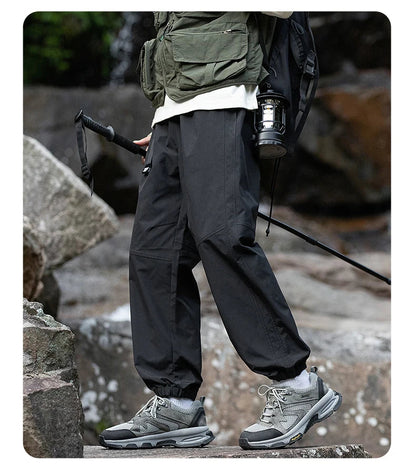 Men Waterproof Pant Autumn With Belt Hiking Trousers Breathable Mountaineering Pant Multi-pocket Camping Fishing Sport Trousers