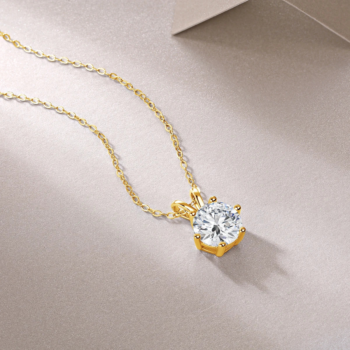 100% Real Gold 14K Moissanite Earrings Pendant Necklace Ear Stud For Wedding Engagement Valentine's Day Jewelry Set Gift
