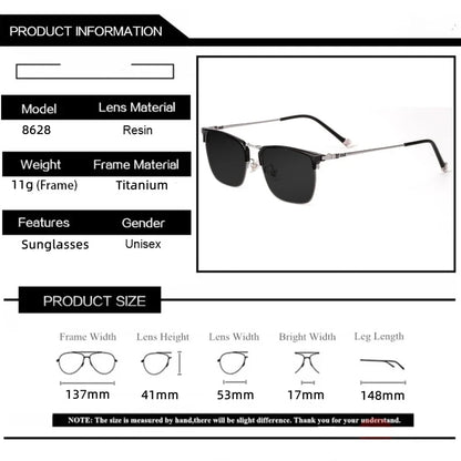 Ultralight Pure Titanium Myopia Sunglasses Men‘s Retro Business Driving Fishing Outdoor Traveling Sunshade Glasses