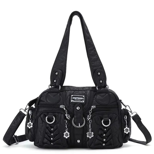 Women Handbags Fashion Satchel Top-handle Handbag PU Shoulder Bag 10.6"x8.3" Dumpling Pack Multi-pockets Shoulder Bags