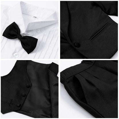 Baby Tuxedo Toddler Suit Infant Boy Easter Church Halloween Wedding Birthday Party Gift Ring Bearer Photography Outfit Set