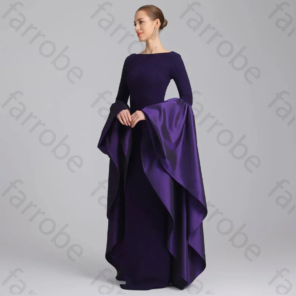 Customized Fitted Gown with Extra Long Sleeves A-Line Evening Dresses Formal Exquisite High Quality Prom Party Gowns for Women