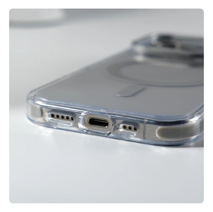 Luxury Lens Holder Shockproof Magnetic Case For iPhone 16 15 14 Plus 13 12 17 Pro Max 17Air 16e Magsafe Fashion Clear Cover