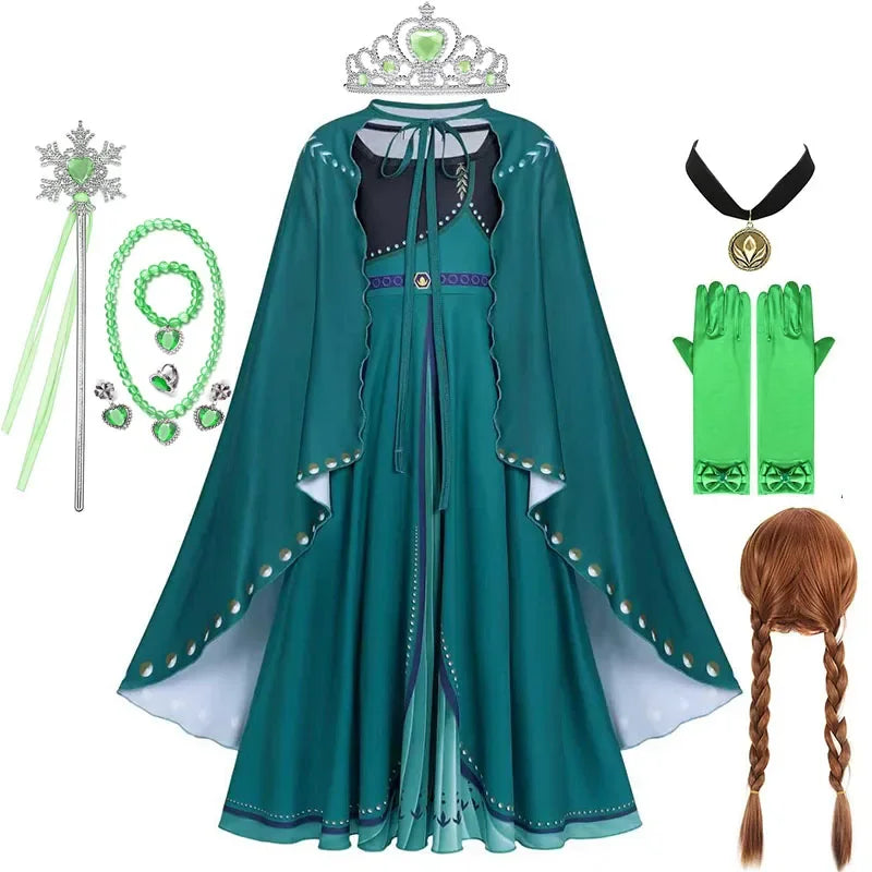 Frozen Snow Queen Elsa Anna Dresses for Girls Costumes Kids Cosplay Princess Children Gowns Clothes Party Dresses Outfits