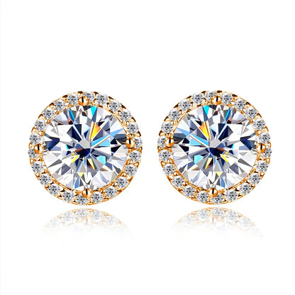 1ct D Color Moissanite Earring For Women Wedding Fine Jewely with GRA 925 Sterling Sliver Plated 18k White Gold Earring