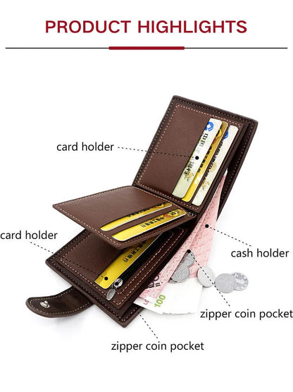 New Short Men Wallets Slim Card Holder Quality PU Leather Brand Male Wallet Small Photo Holder 3-fold Bag Frosted Men's Purses