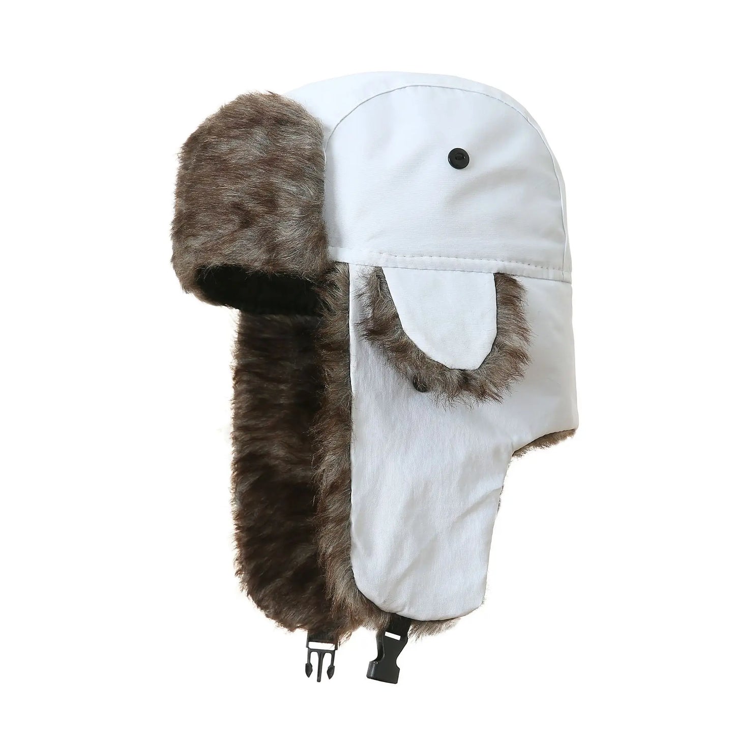 Men's Warm Soldier Hat Winter Pilot Patrolman Earmuffs Polyester Fiber Warm Russian Ski Hat Windproof Cold Pilot Hats