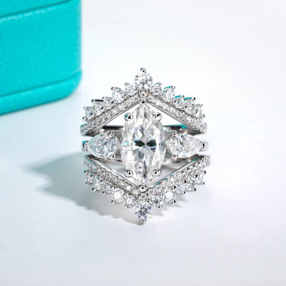 4cttw Marquise Cut D Color Moissanite Diamond Engagement 925 Sterling Silver Rings For Women Jewelry Wholesale