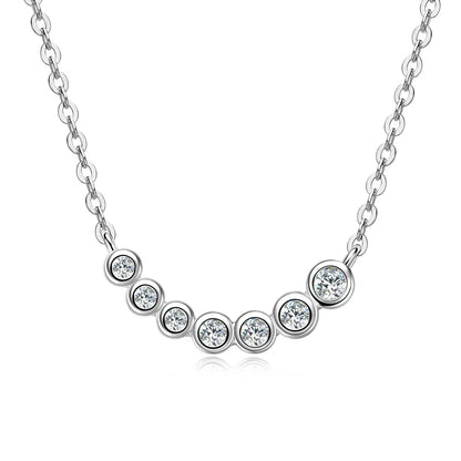 Collares Mujer 925 Sterling Silver Clavicle Necklace For Women Exquisited 7 Stones Moissanite Pendant Necklaces Jewellry