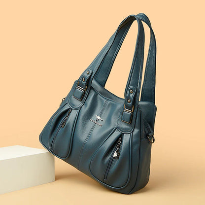 100% Genuine Leather Women Handbag Fashion Girls Top-Handle Bucket Bag Soft Cowhide Female Shoulder Bags Women Crossbody Bag Sac