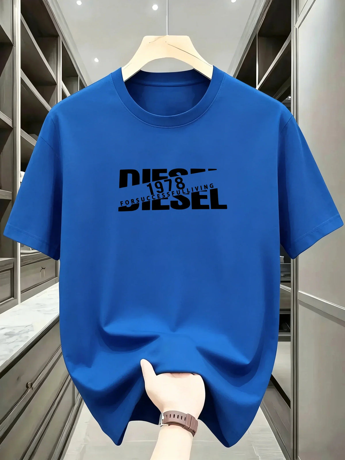 New European and American Trendy Men's Fashionable Casual Short Sleeved T-shirt, Solid Color T-shirt, Men's Summer Sports Tops