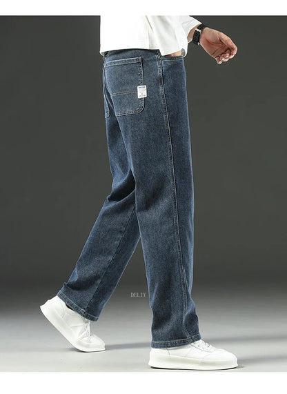 2026 New Y2K  Autumn and Winter Baggy  Jeans Men's  Loose Straight Wide-leg Business Trousers Mens Clothing