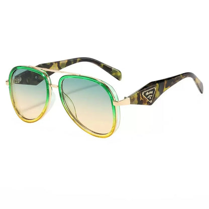 Retro Aviator Tortoiseshell Sunglasses UV400 Protection Metal Frame Shades Luxury Sun Glasses Fashion Eyewear Unisex Oversized