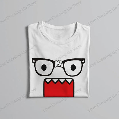 Domo Kun Print Funny Short Sleeved T-shirt Men Women Versatile  Couple Tops