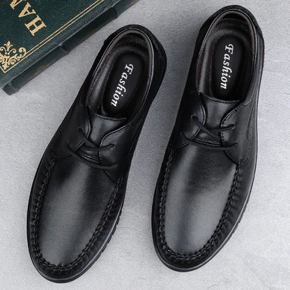 Italian Brand Men's Genuine Leather Casual Shoes Handmade Soles Loafers Lace Up Breathable That's Oxford Shoes for Summer
