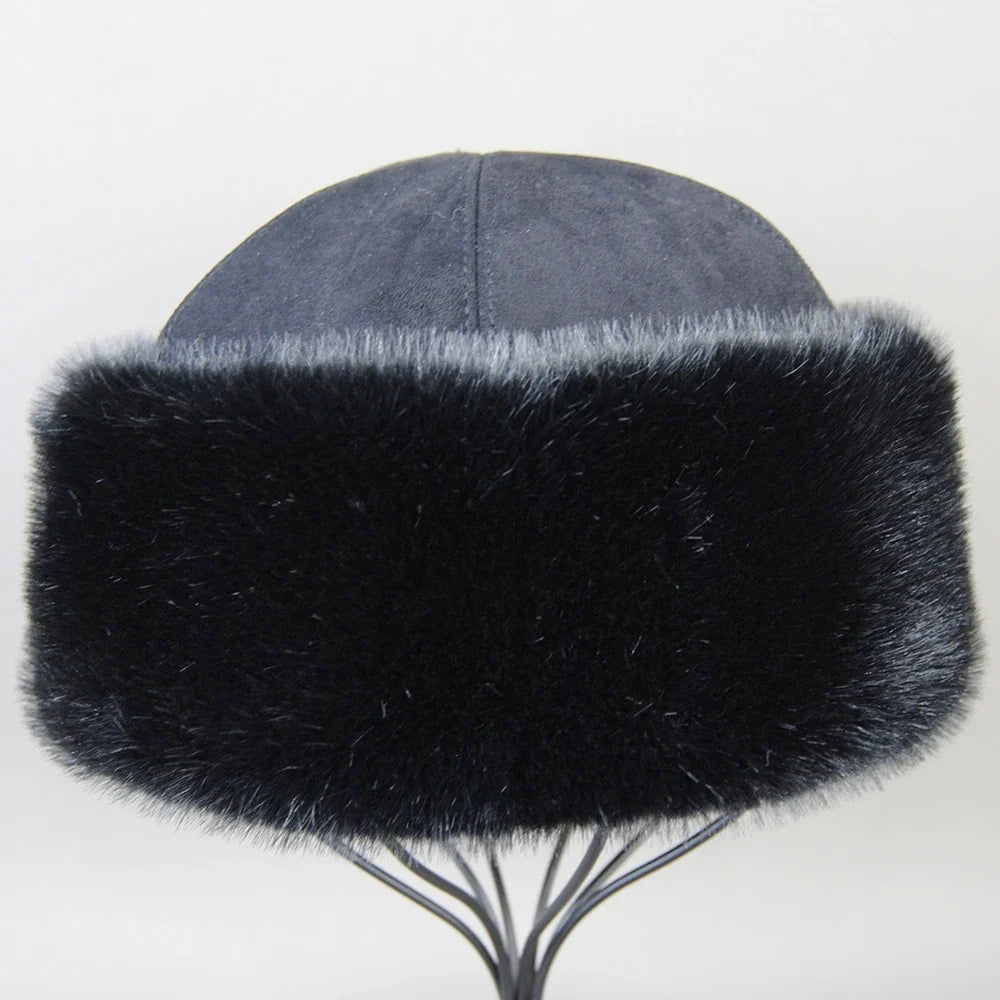 Hot Sale Faux Mink Fur Hat Winter Genuine Baseball Cap Russia Fashion Elegant Lady Warm Faux Fur Ball Straw Hat
