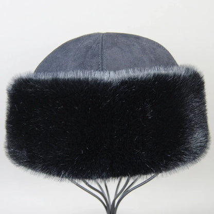 Hot Sale Faux Mink Fur Hat Winter Genuine Baseball Cap Russia Fashion Elegant Lady Warm Faux Fur Ball Straw Hat